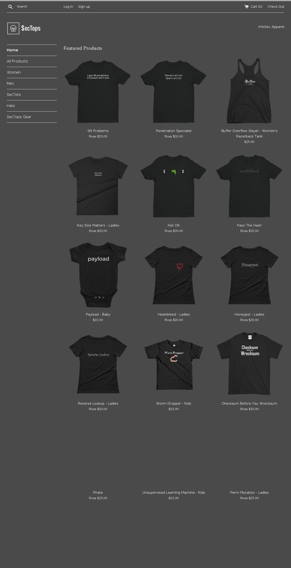 sectops.com — Shopify storefront screenshot