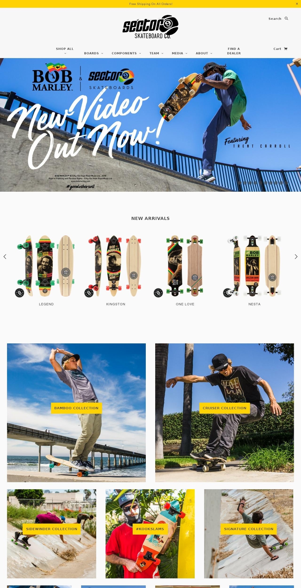 RP For Sector9 2018 Shopify theme site example sector9skateboards.net