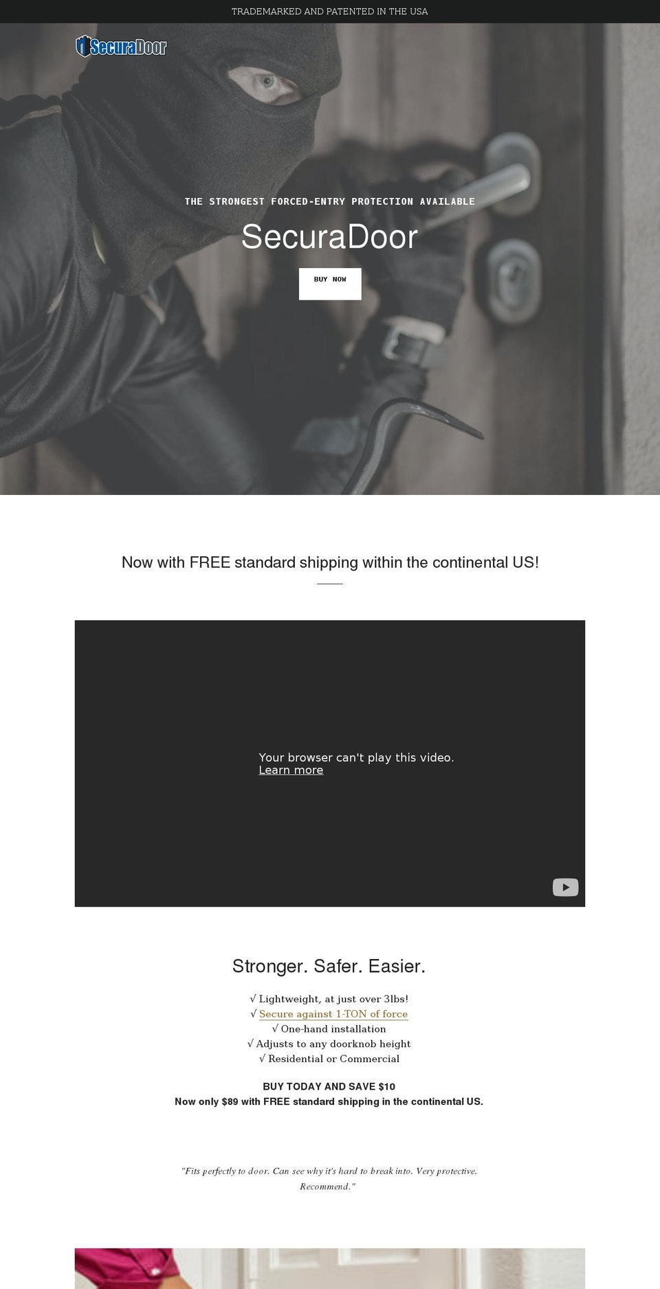 securadoor.net shopify website screenshot