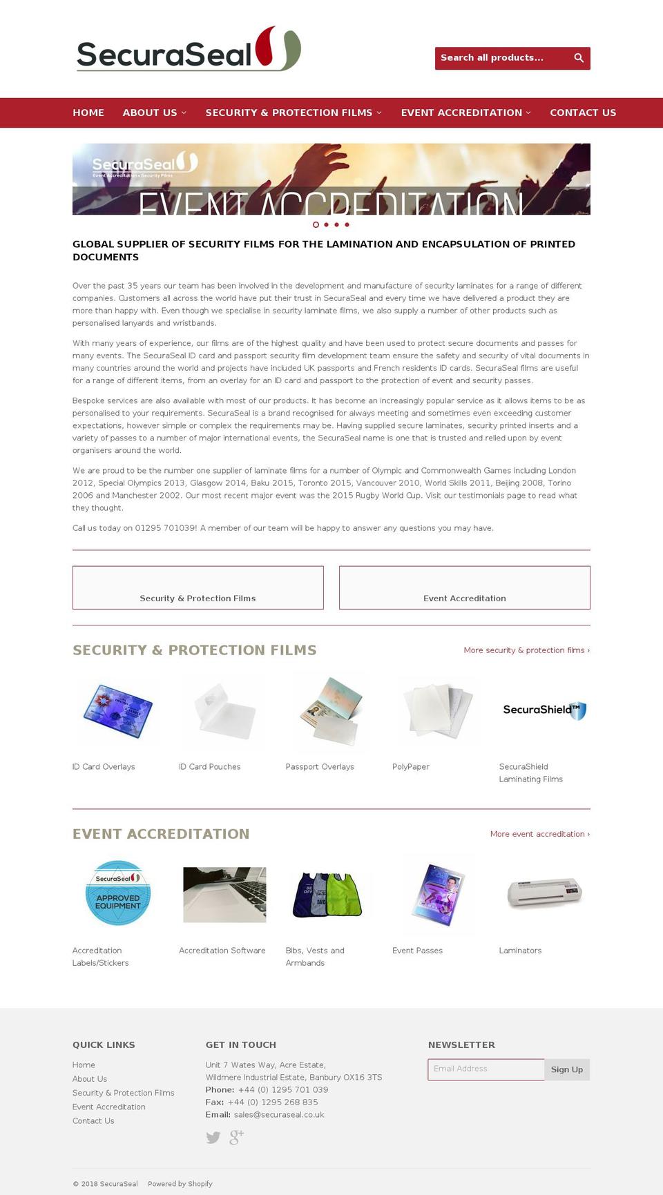 securaseal.co.uk shopify website screenshot