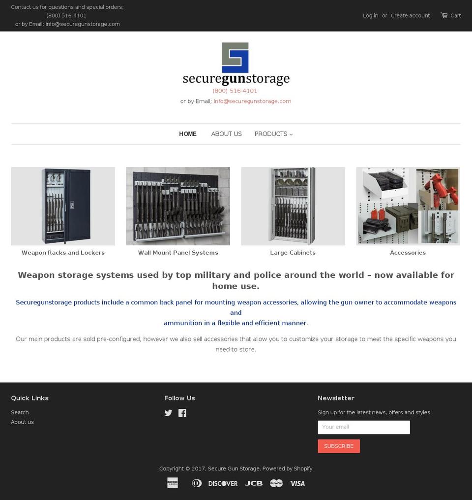 securegunstorage.com shopify website screenshot