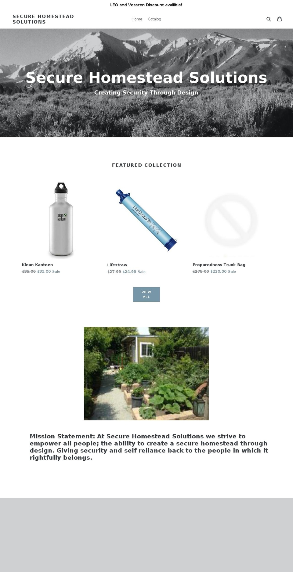 securehomesteadsolutions.com — Shopify storefront screenshot