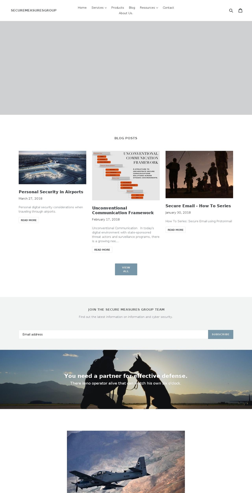 securemeasuresgroup.com — Shopify storefront screenshot