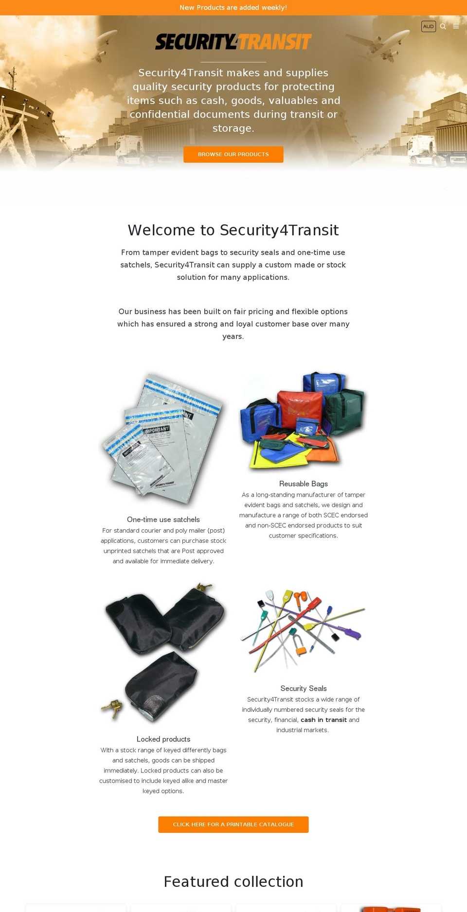 security4transit.com shopify website screenshot