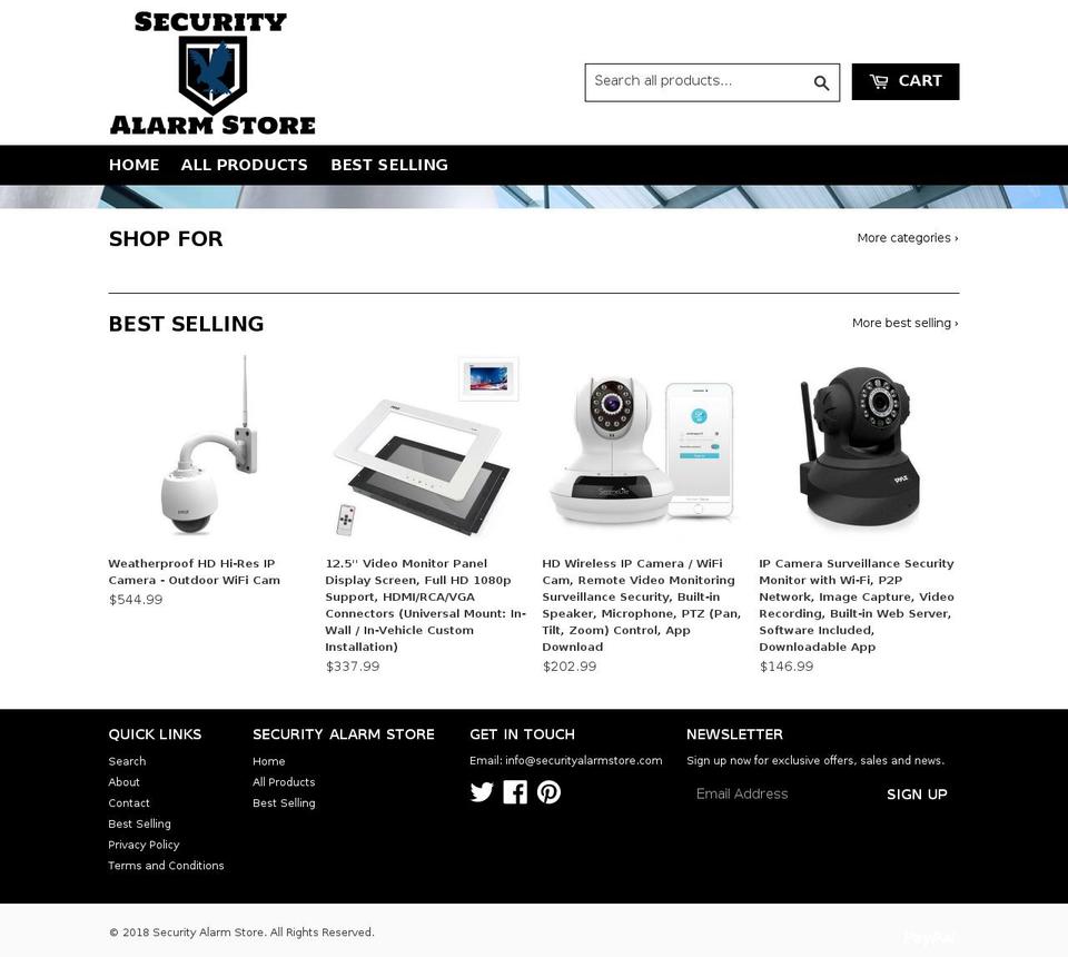 securityalarmstore.com shopify website screenshot