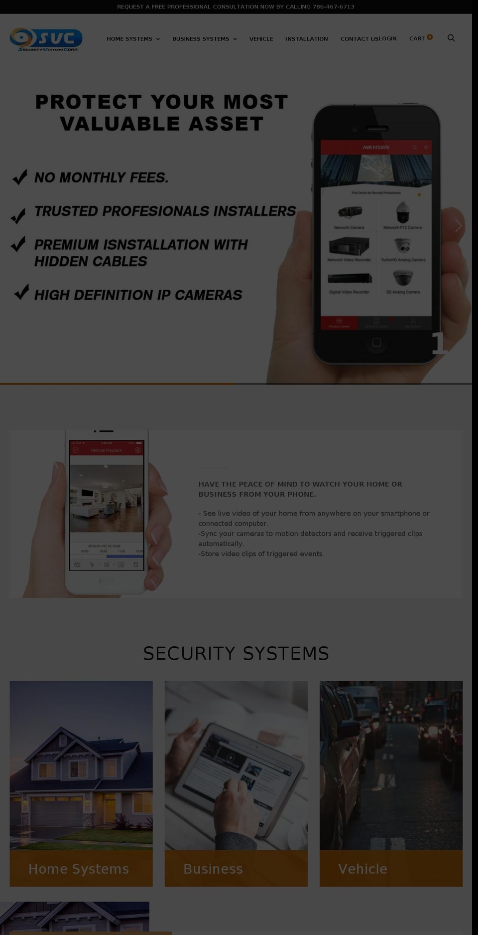 securitycamerasmiami.info shopify website screenshot