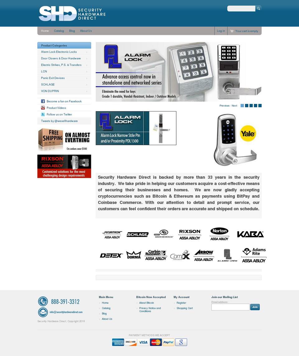securityhardwaredirect.com — Shopify storefront screenshot