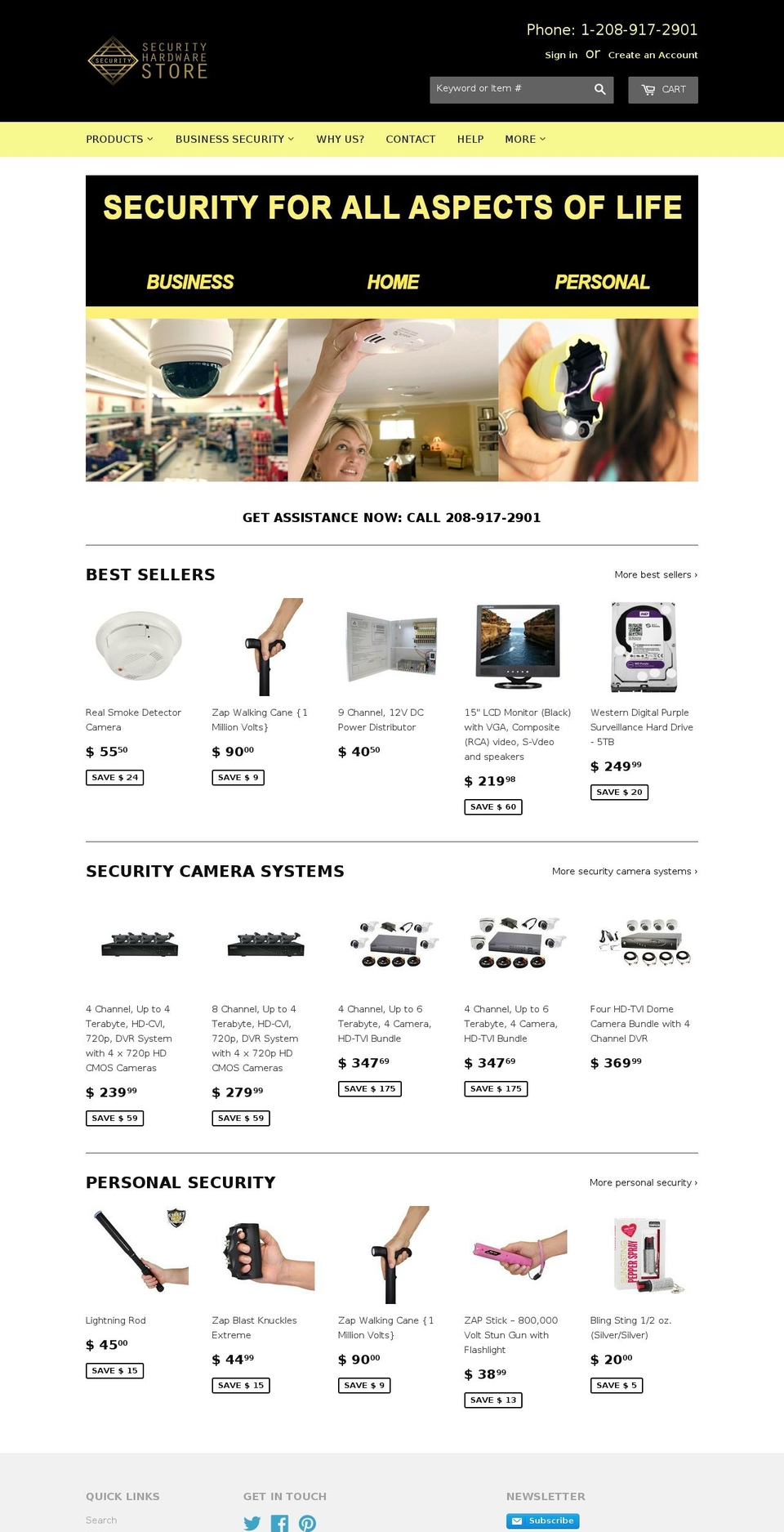 securityhardwarestore.com shopify website screenshot