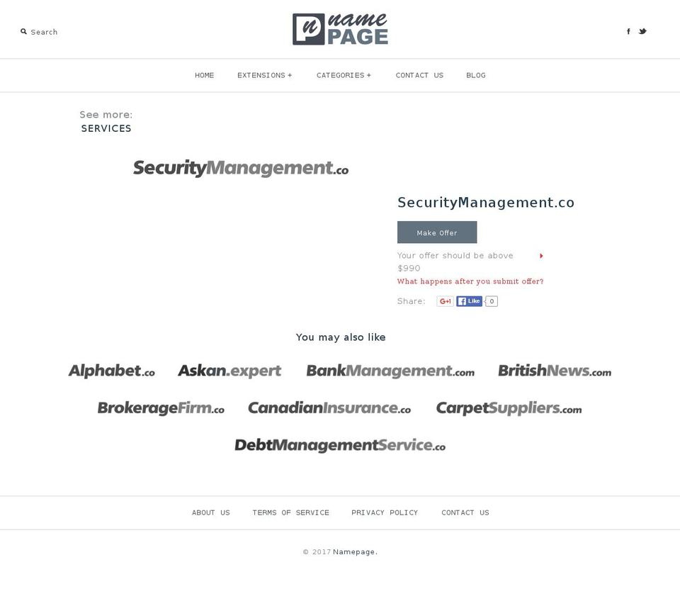 securitymanagement.co shopify website screenshot