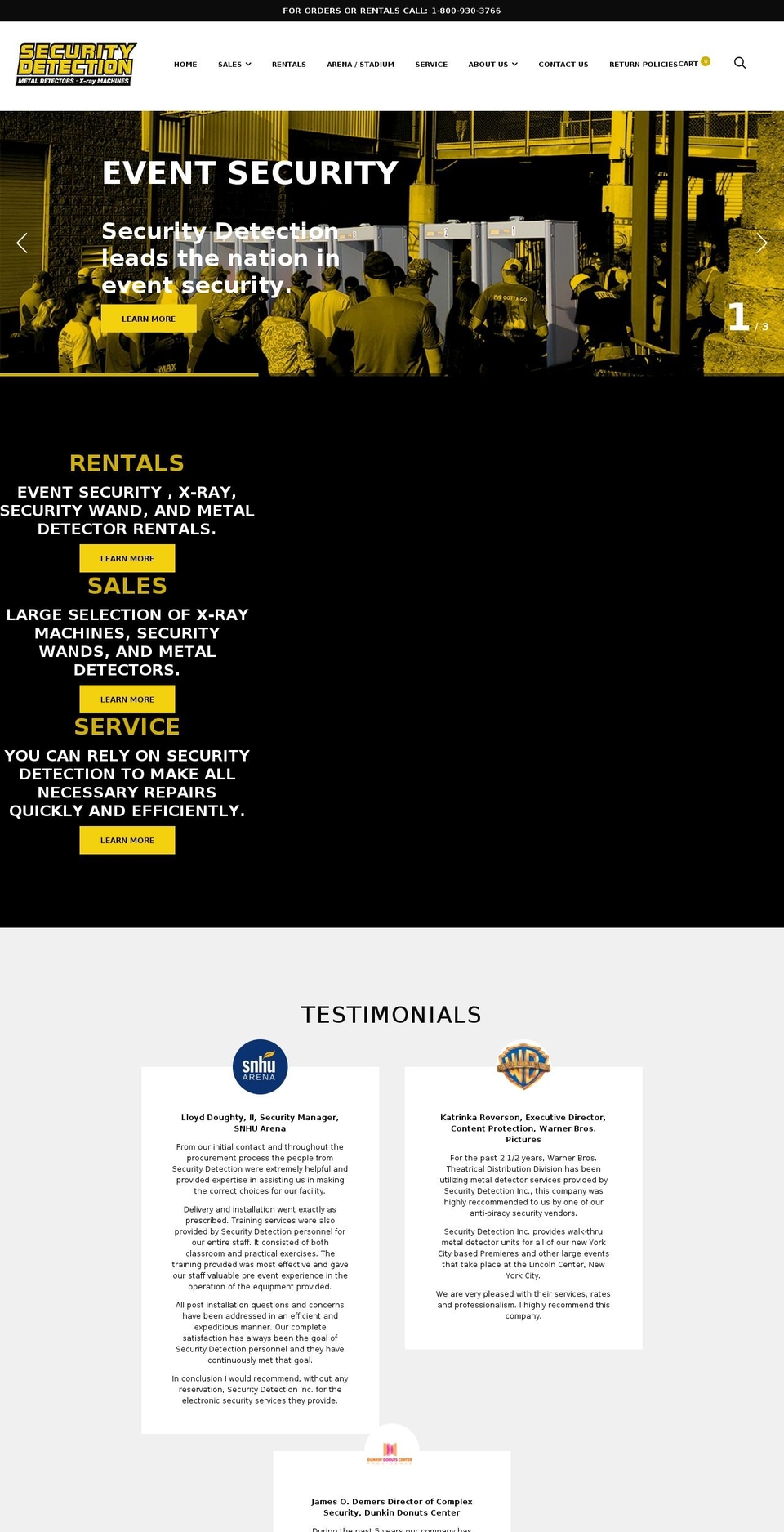 securitymetaldetector.com — Shopify storefront screenshot