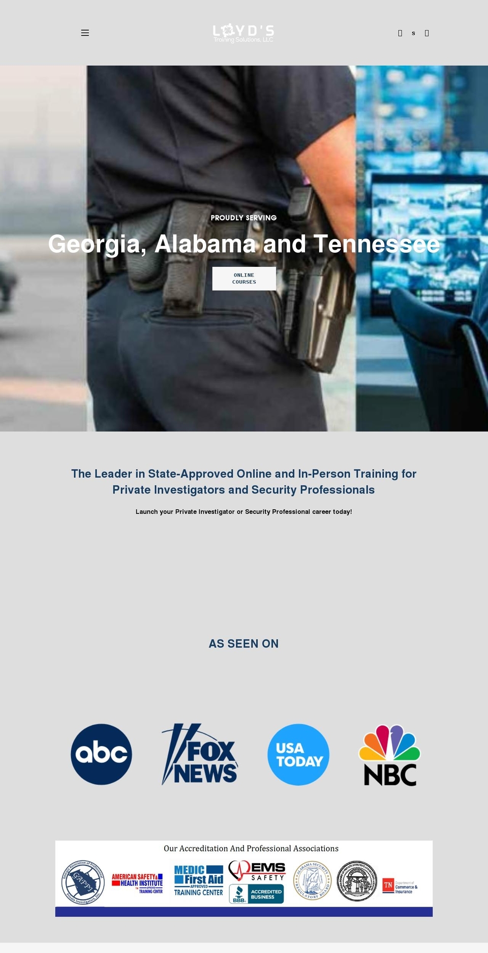 securitytrainingatlanta.com shopify website screenshot