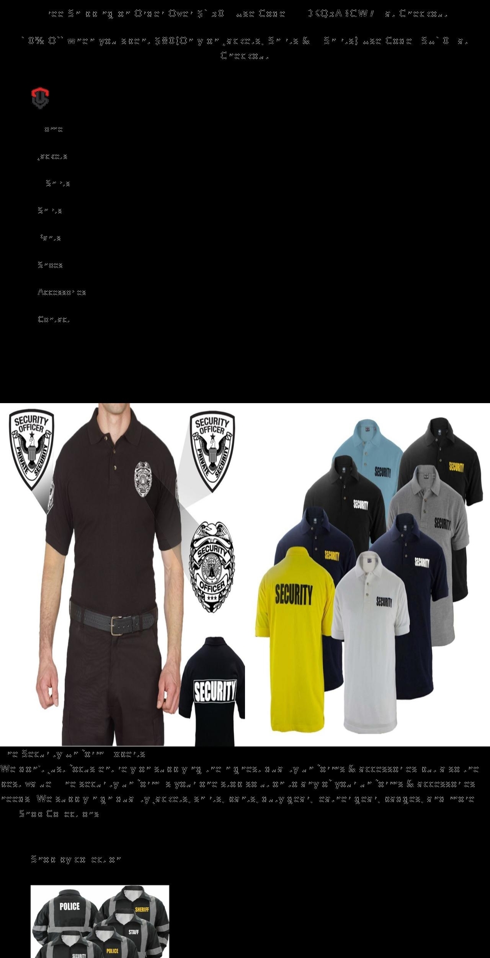 securityuniforms.online shopify website screenshot