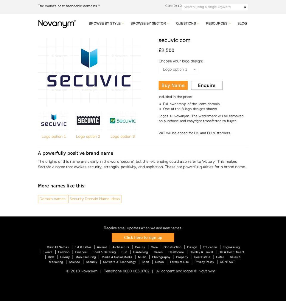 secuvic.com — Shopify storefront screenshot