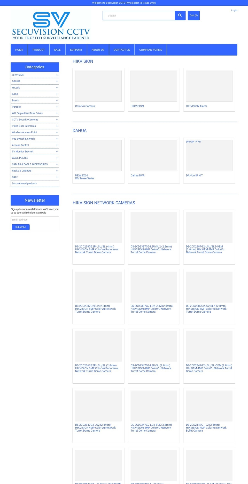 secuvisioncctv.com.au shopify website screenshot