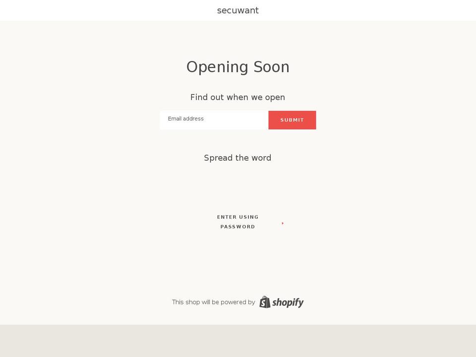 secuwant.com shopify website screenshot