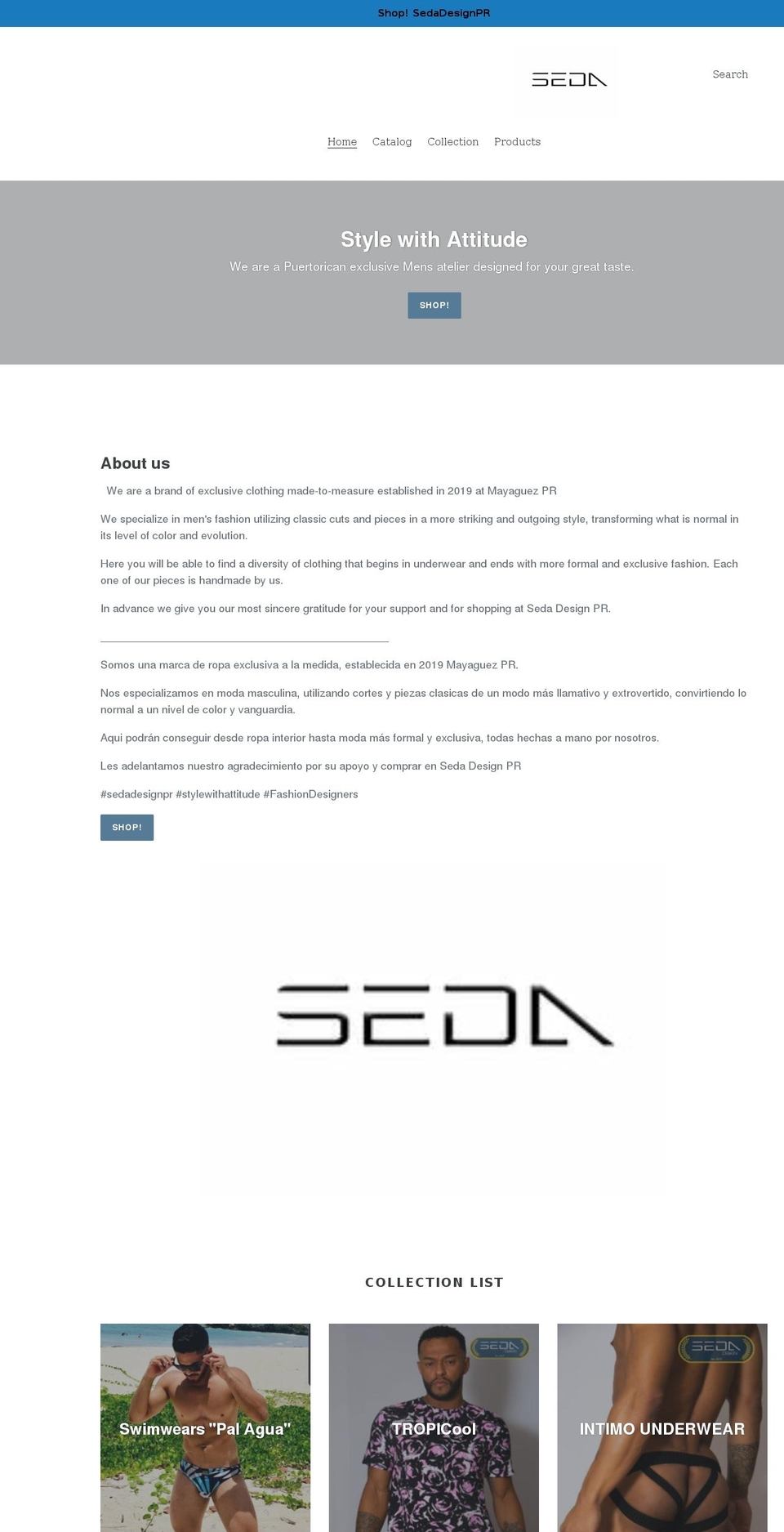 sedadesignpr.com shopify website screenshot