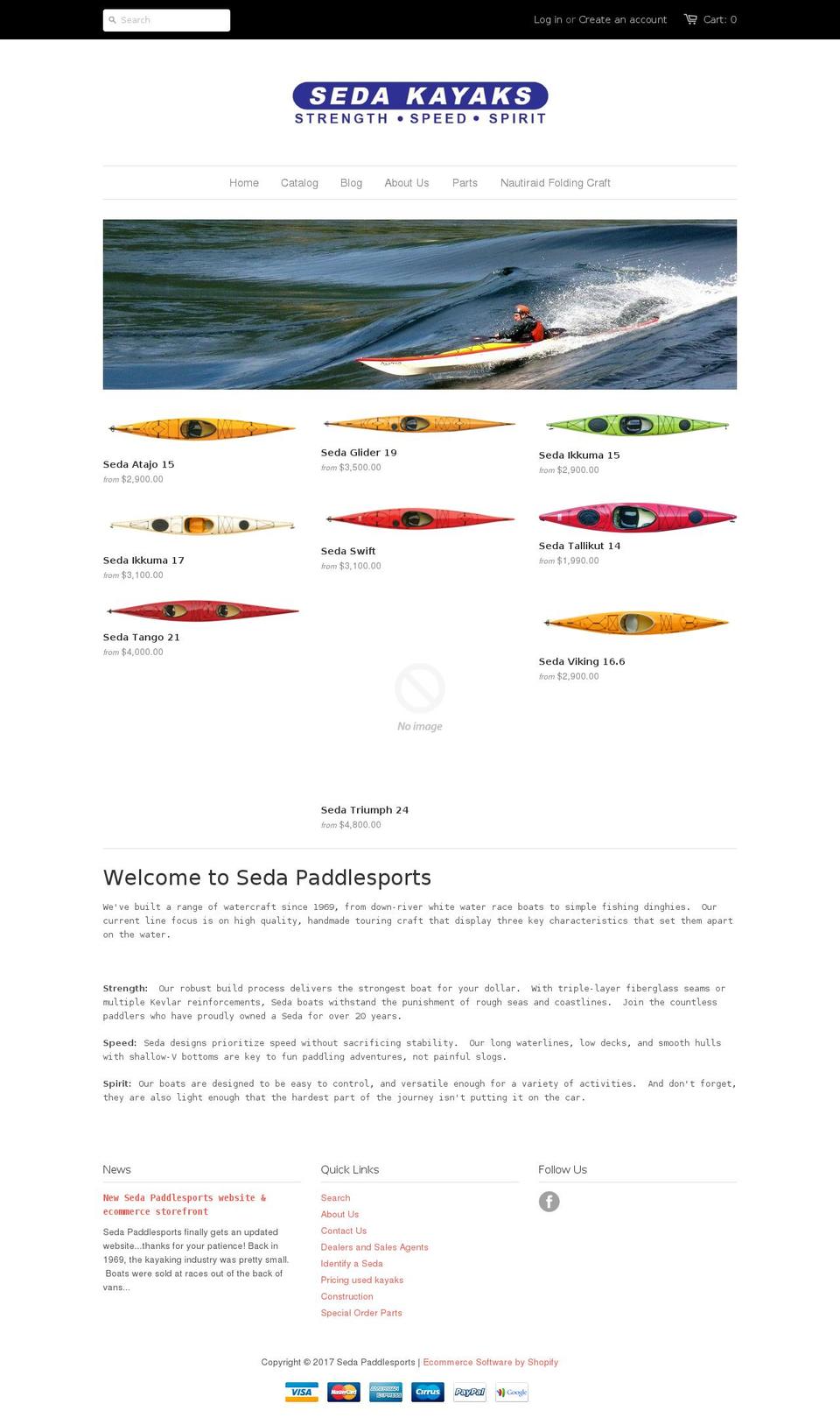 sedapaddlesports.com shopify website screenshot