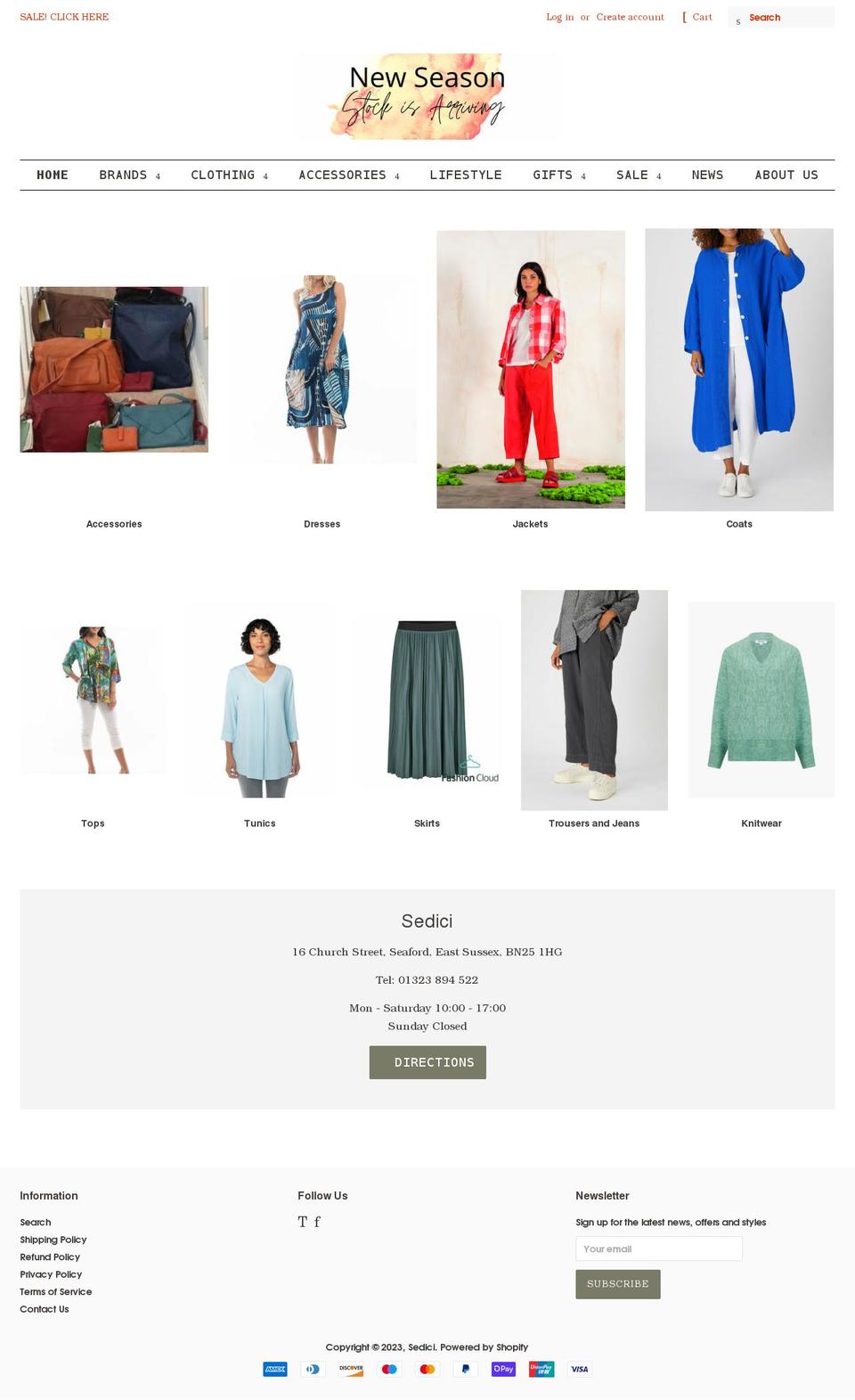 sedicishop.co.uk shopify website screenshot