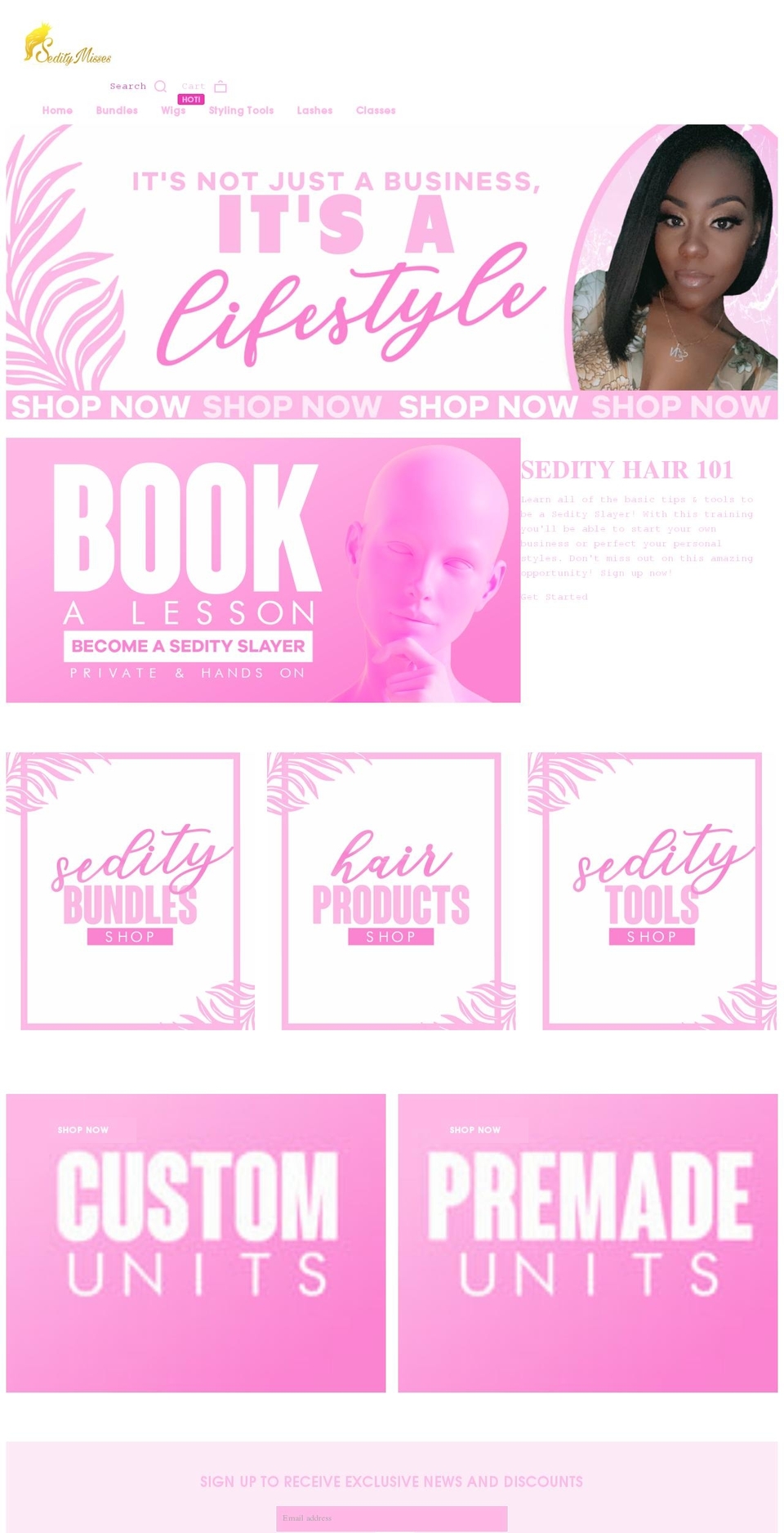 seditymisseshair.com shopify website screenshot