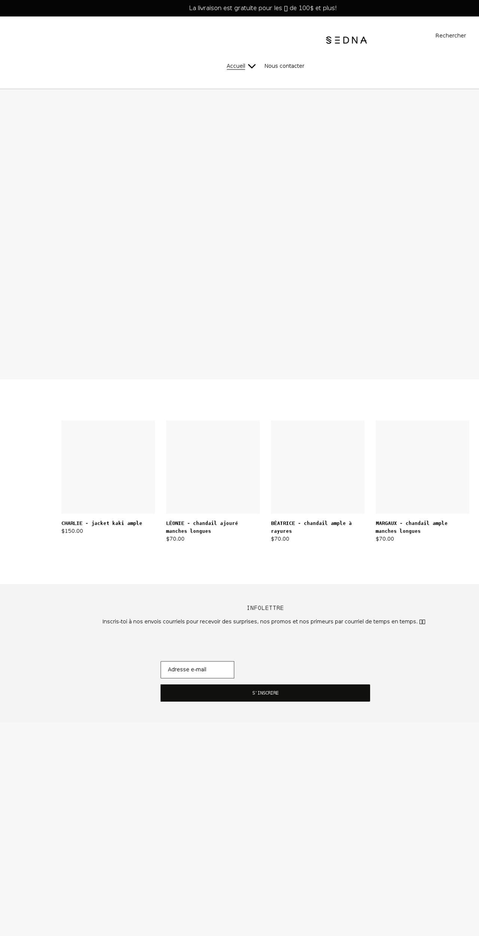 sednacouturefeminine.com shopify website screenshot