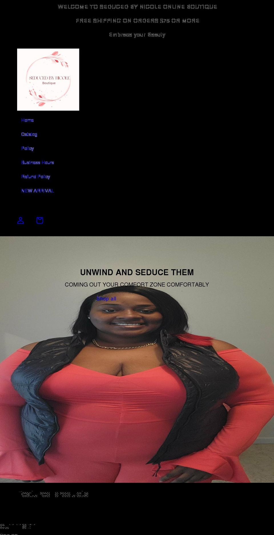 seducedbynicole.com shopify website screenshot