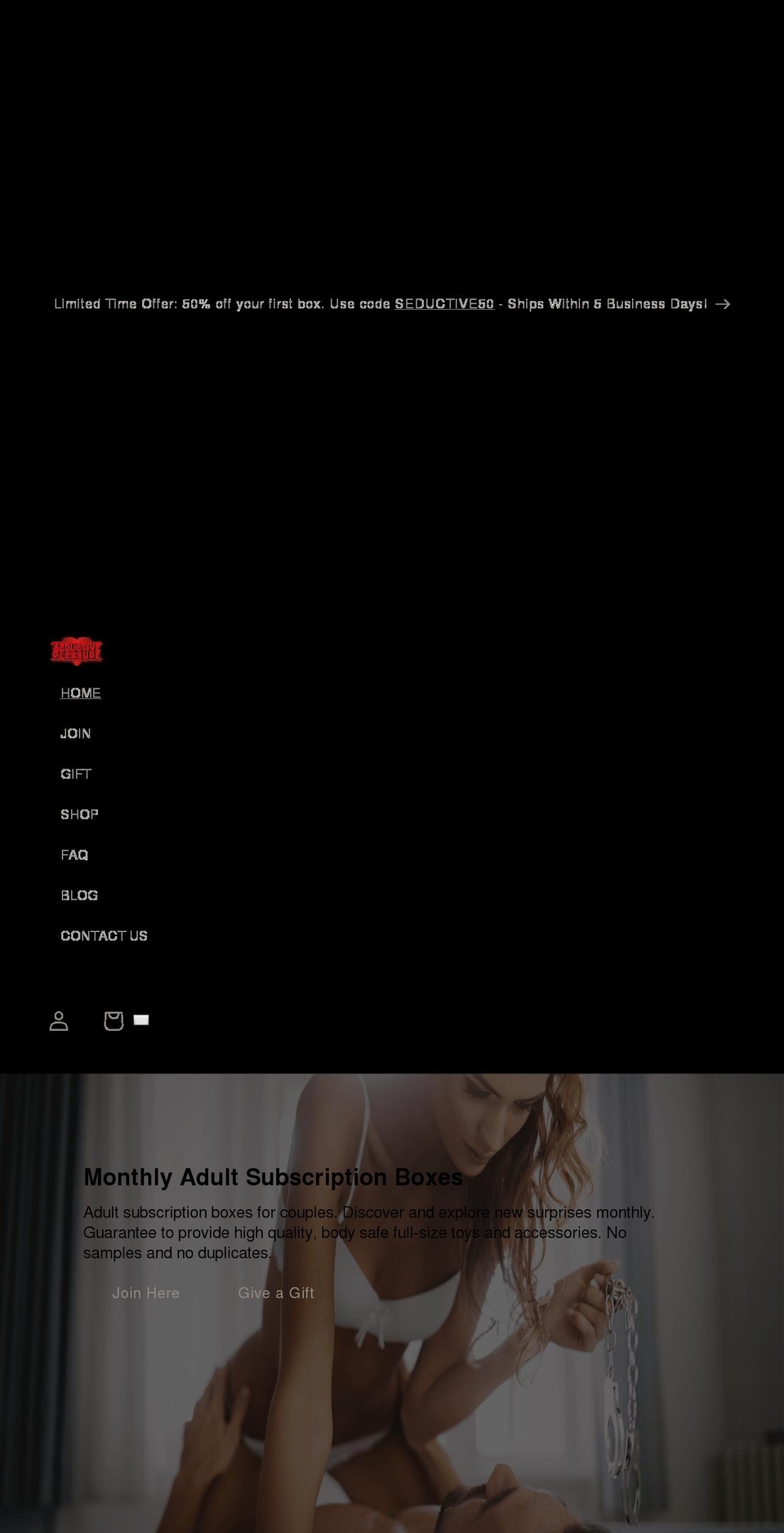 seductivepleasurebox.com shopify website screenshot