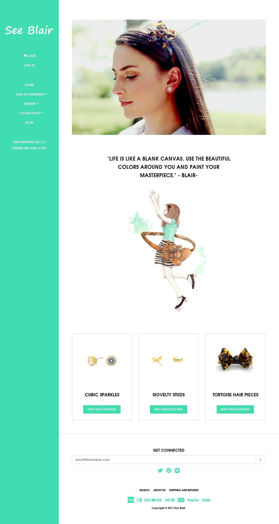 seeblair.com shopify website screenshot