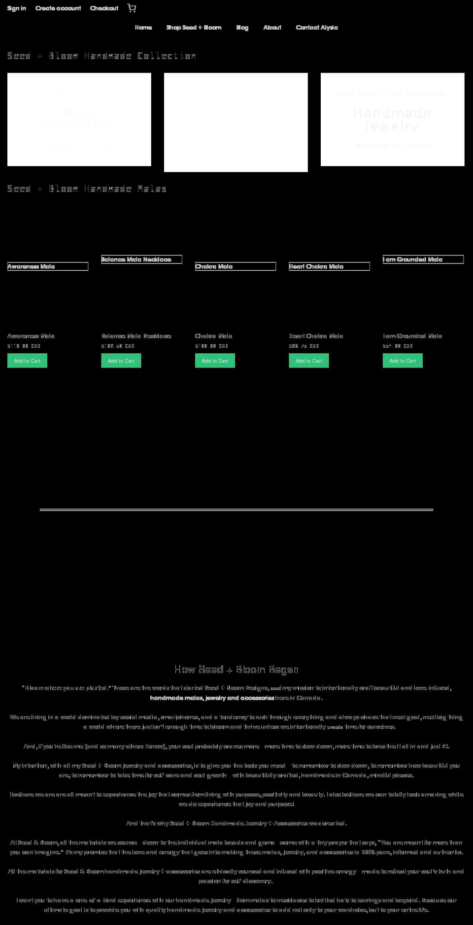 seedandbloomdesigns.com shopify website screenshot