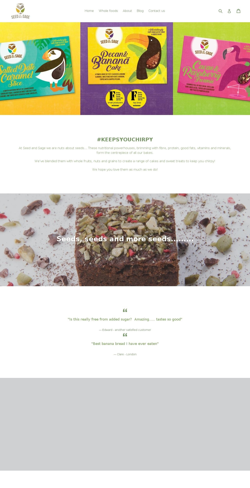 seedandsage.com shopify website screenshot