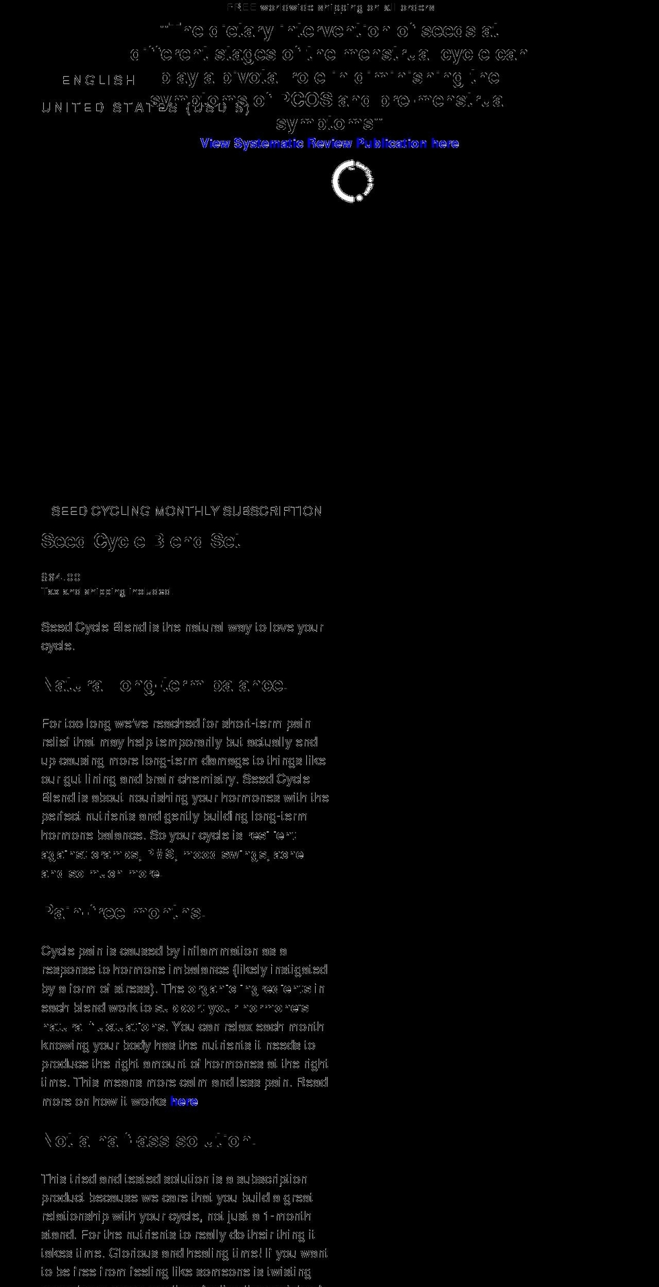 seedcycleblend.com shopify website screenshot