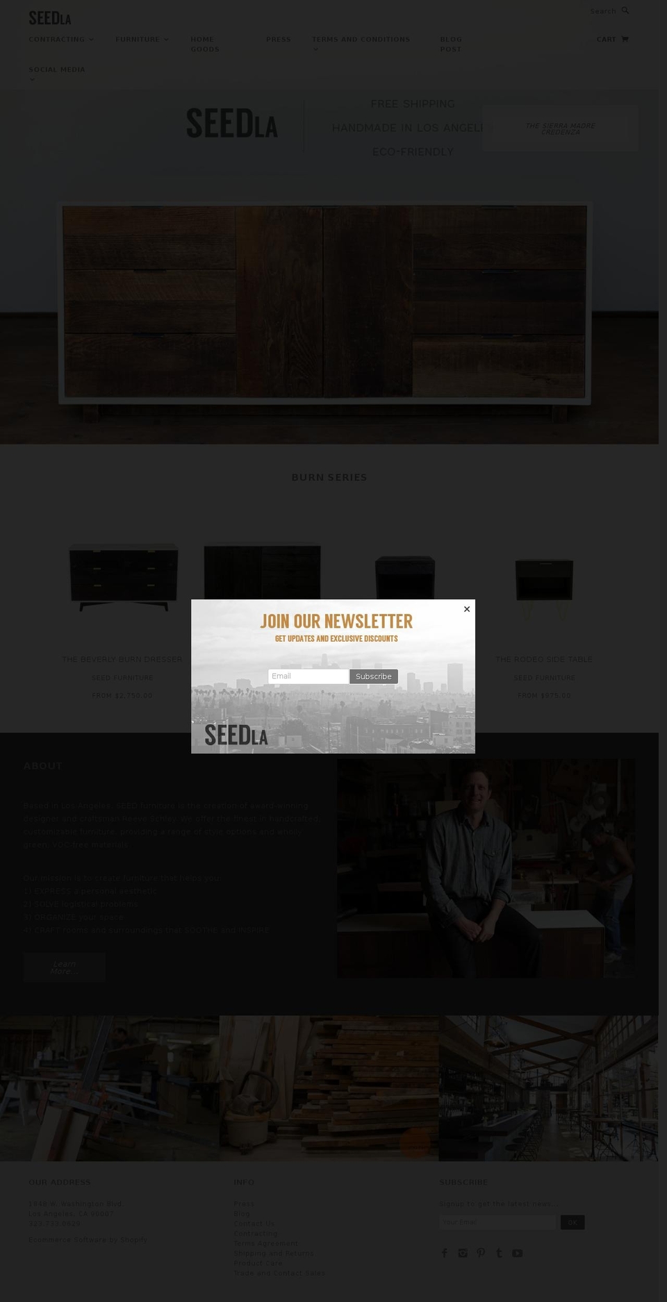 seedfurniture.com shopify website screenshot