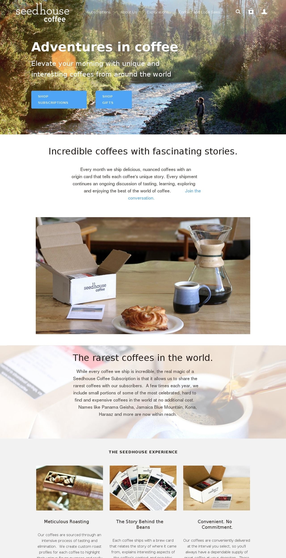 seedhouse.coffee shopify website screenshot