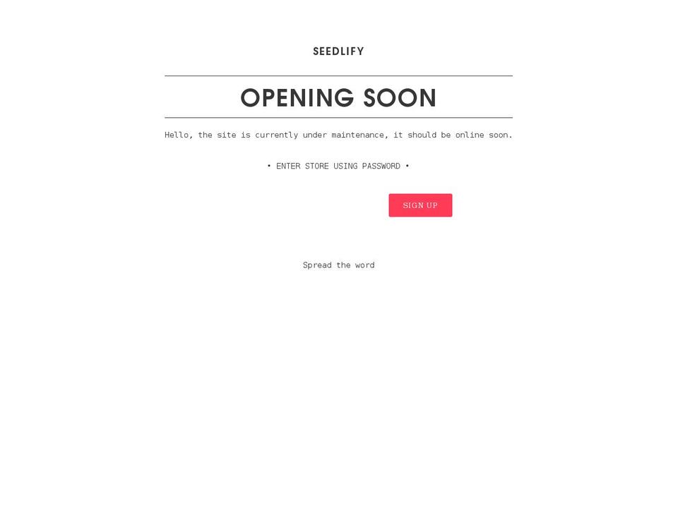 seedlify.com shopify website screenshot