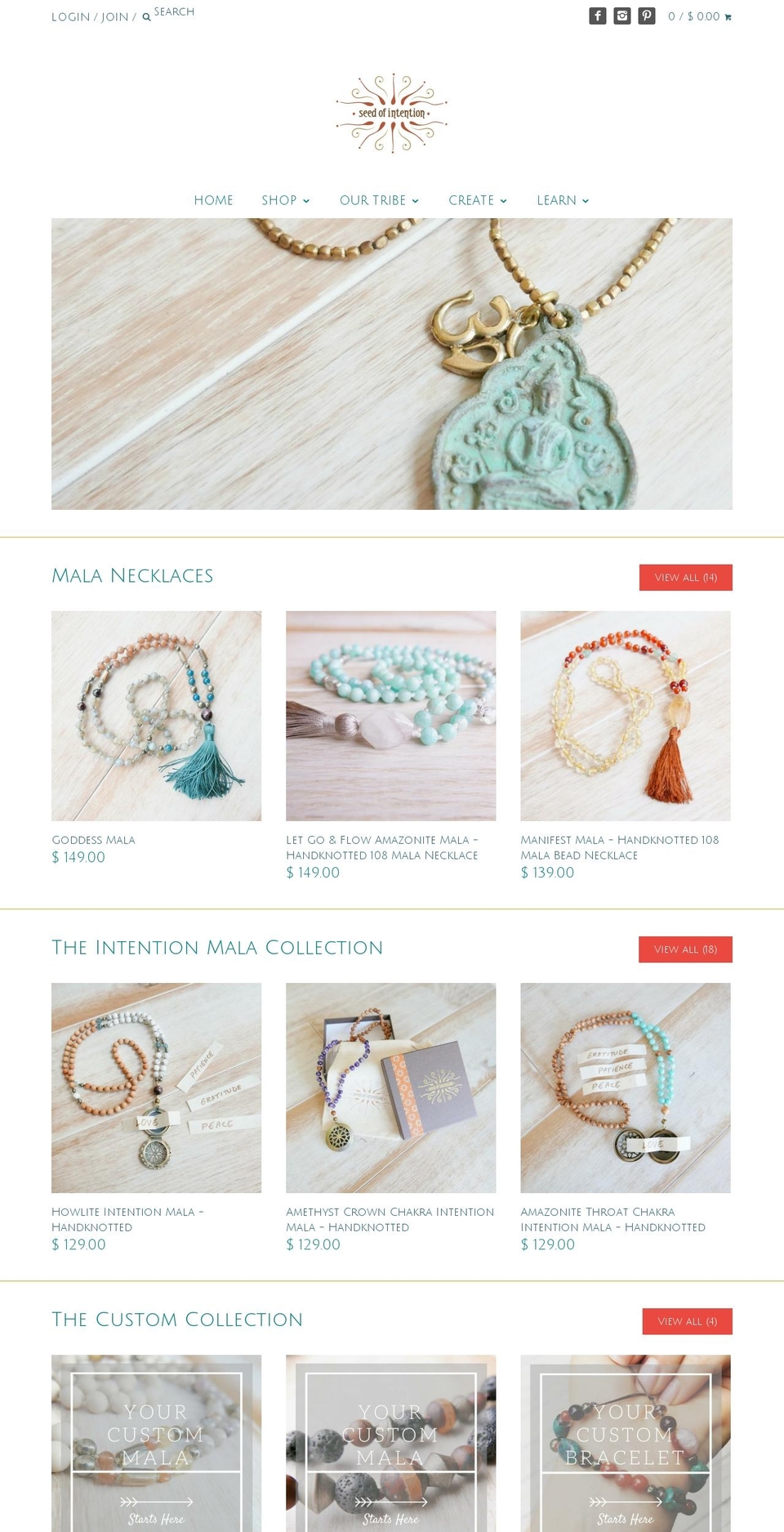 seedofintention.com shopify website screenshot