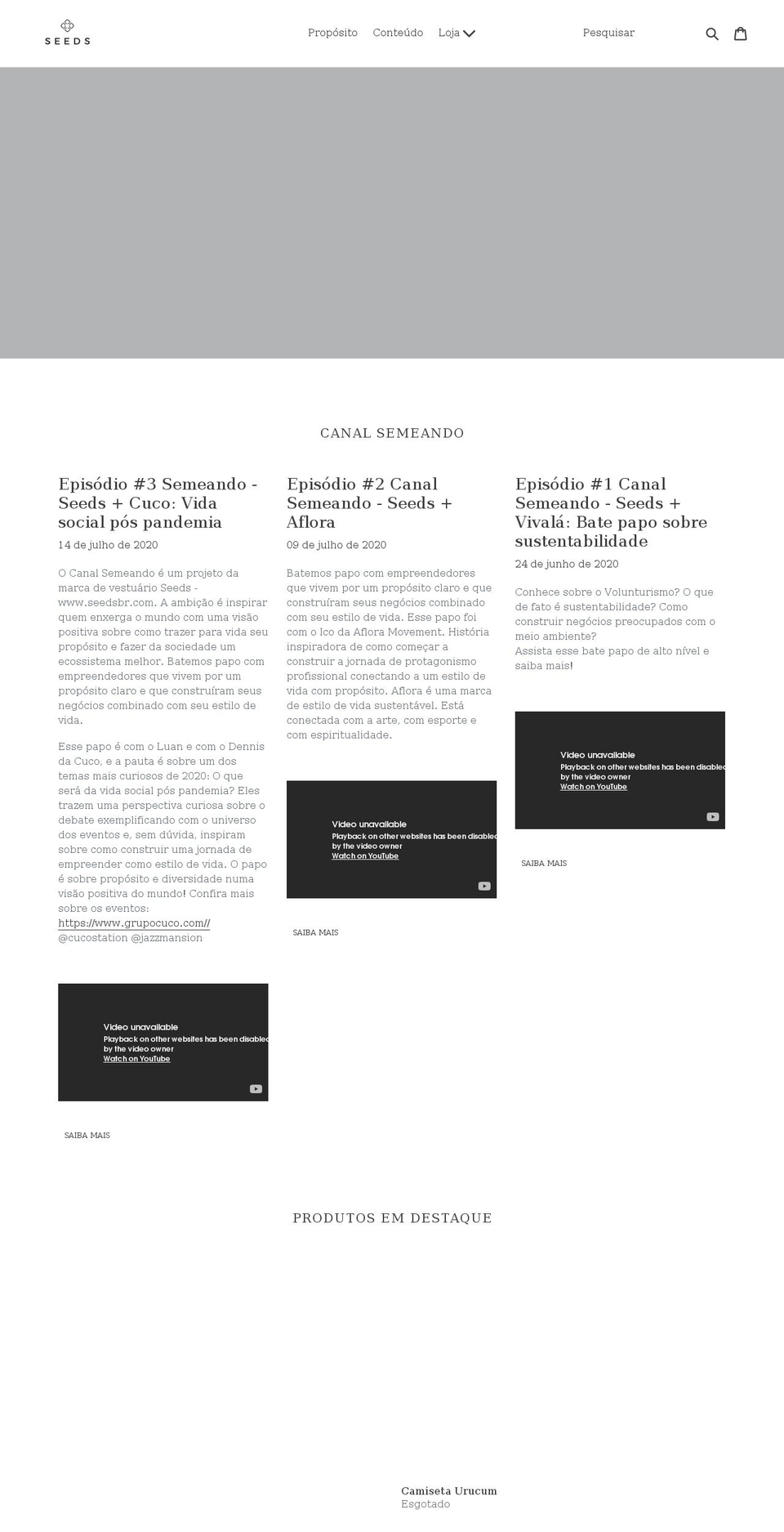 seedsbr.com — Shopify storefront screenshot