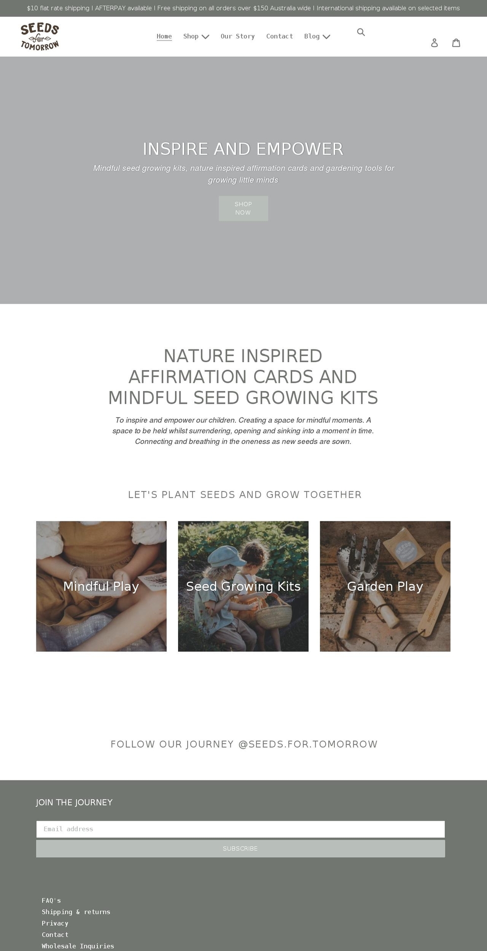 seedsfortomorrow.com.au shopify website screenshot