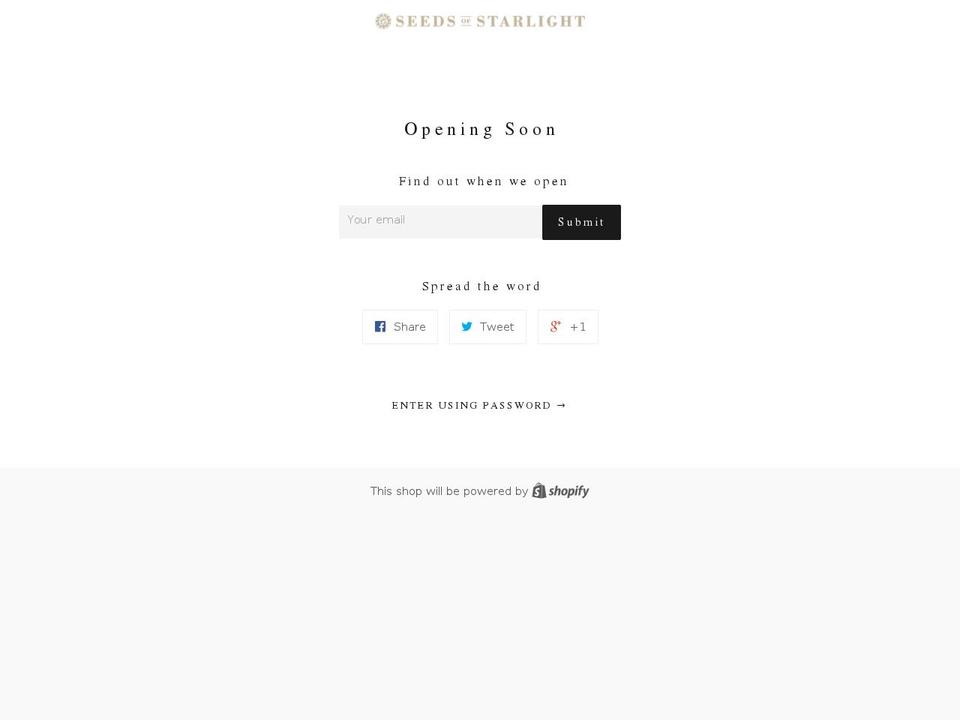 seedsofstarlight.com — Shopify storefront screenshot