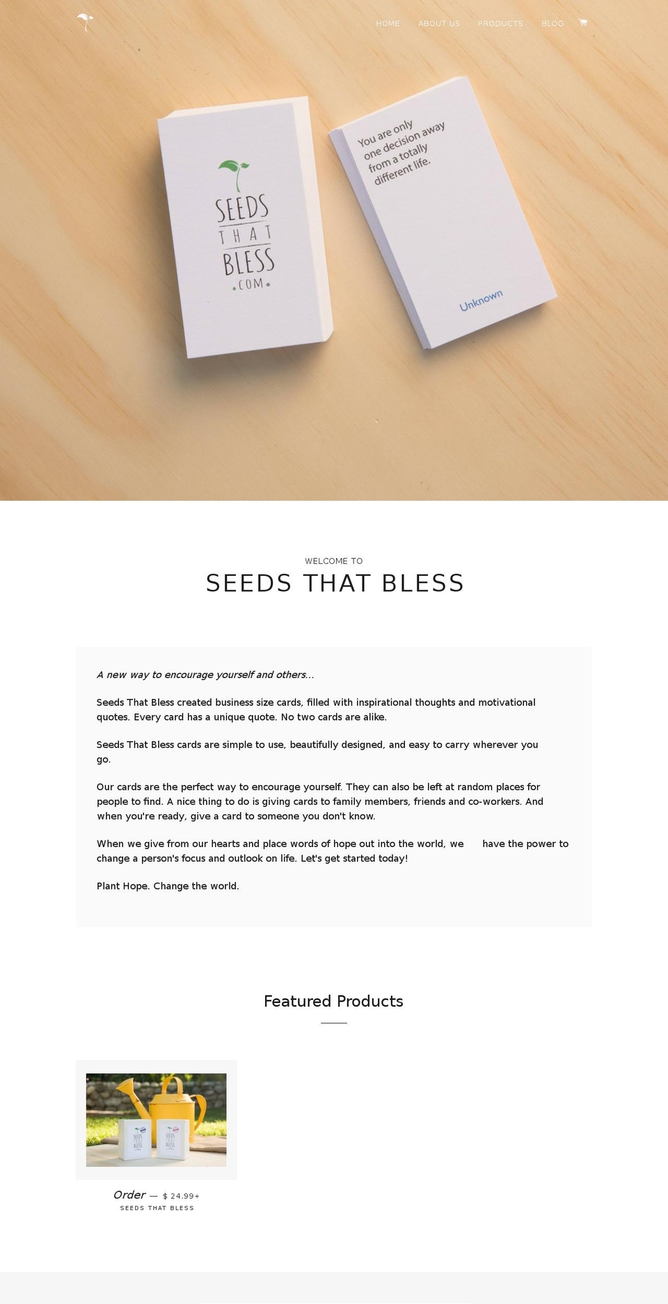 seedsthatbless.com shopify website screenshot