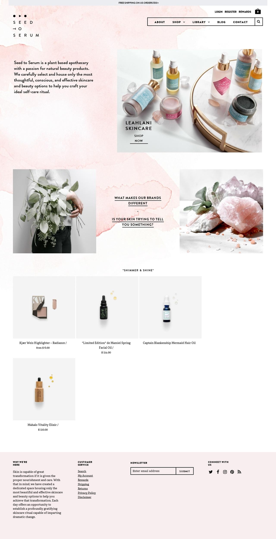 seedstoserum.com shopify website screenshot