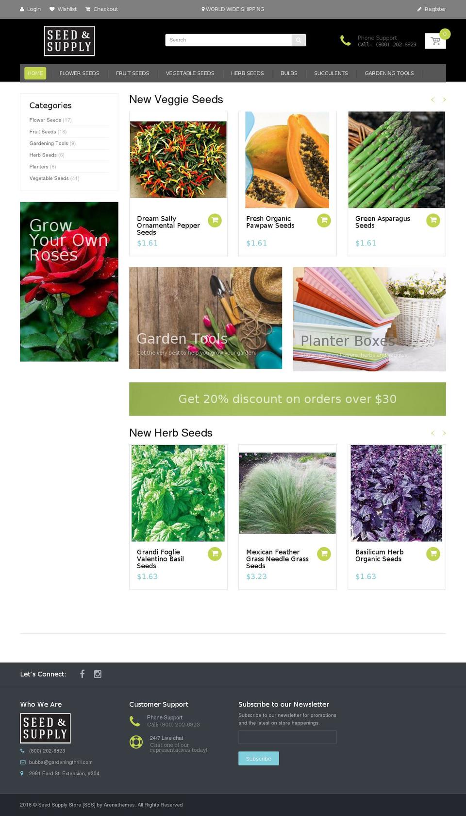 handy-2-0 Shopify theme site example seedsupply.store