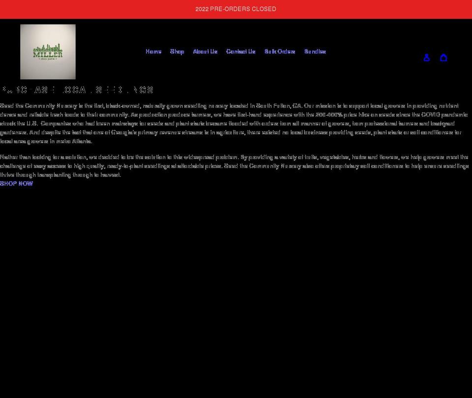 seedthecommunity.com shopify website screenshot