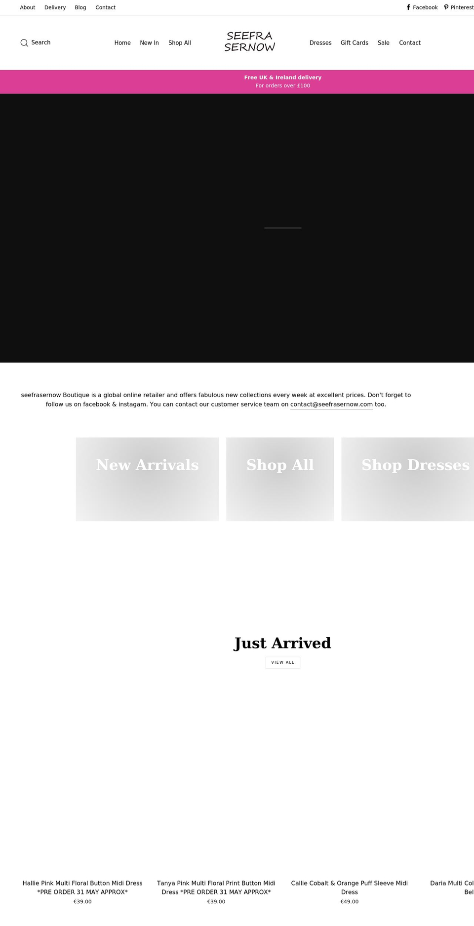 seefrasernow.com shopify website screenshot