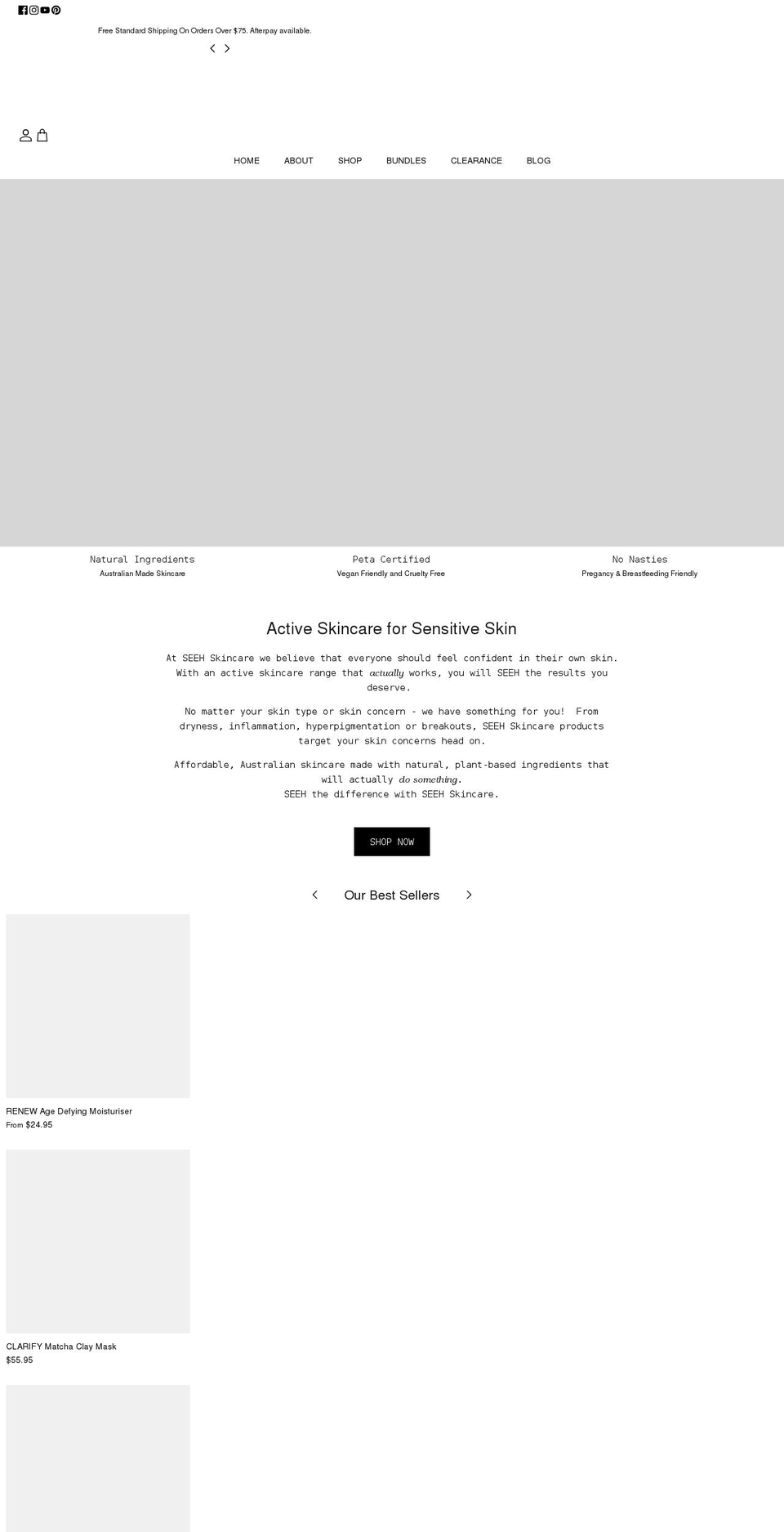 THF-DEV Shopify theme site example seehskincare.net