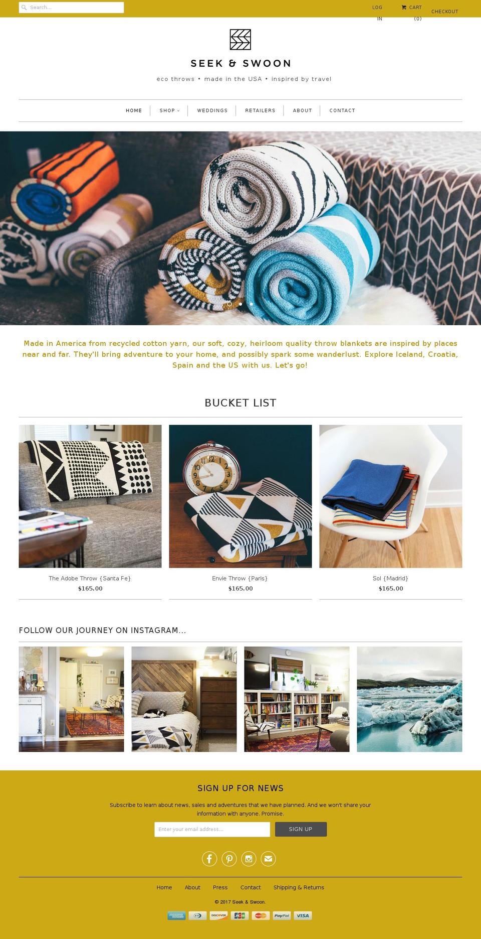 seekandswoon.com shopify website screenshot