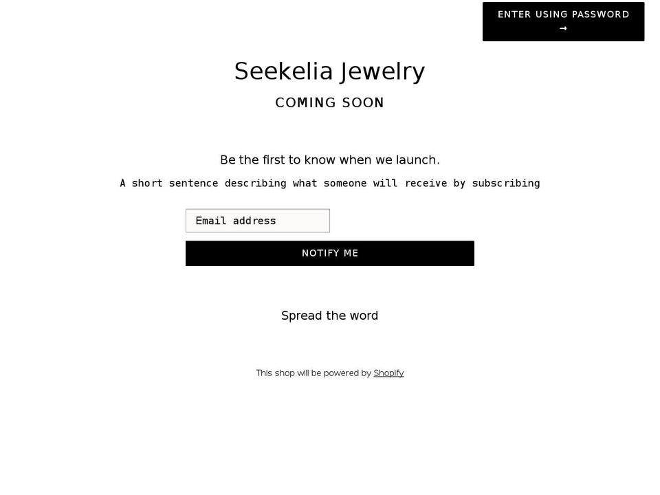 seekelia.com shopify website screenshot