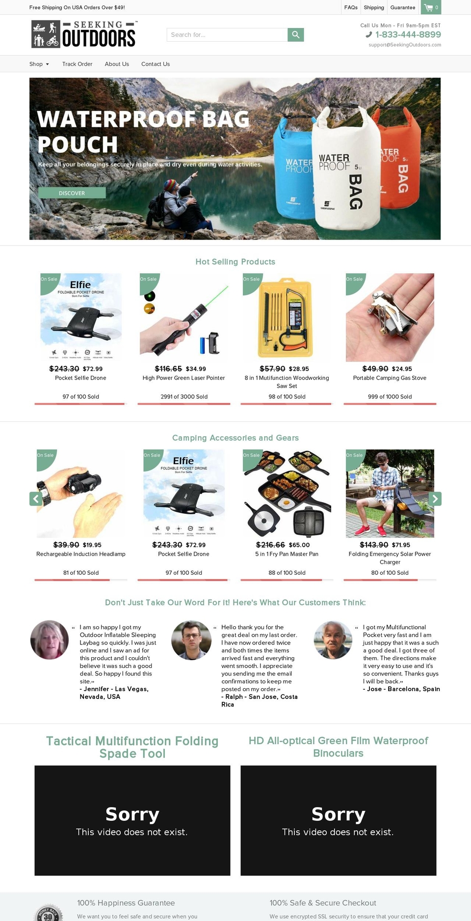 seekingoutdoors.com — Shopify storefront screenshot