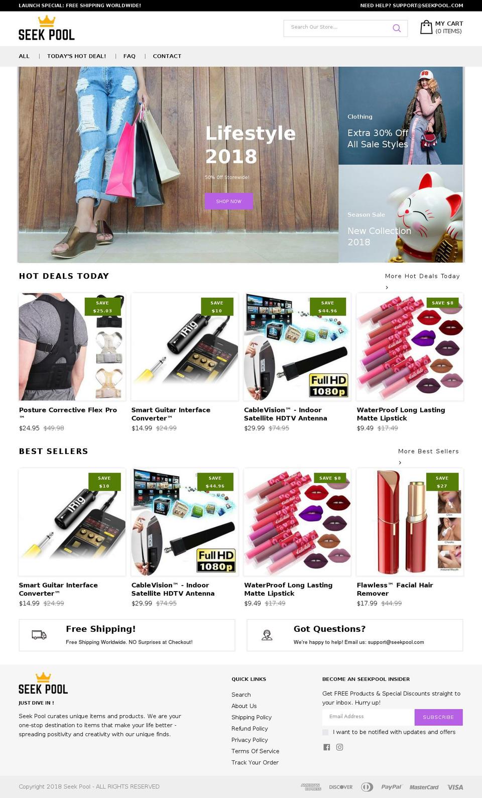 seekpool.com shopify website screenshot