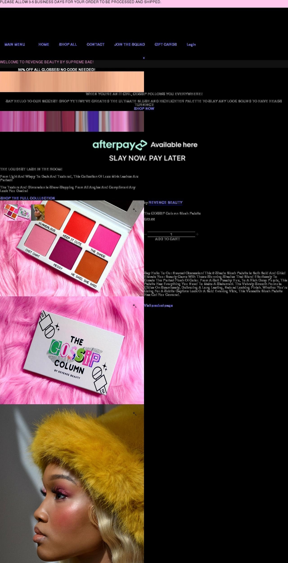RB Shopify theme site example seekrevengebeauty.com