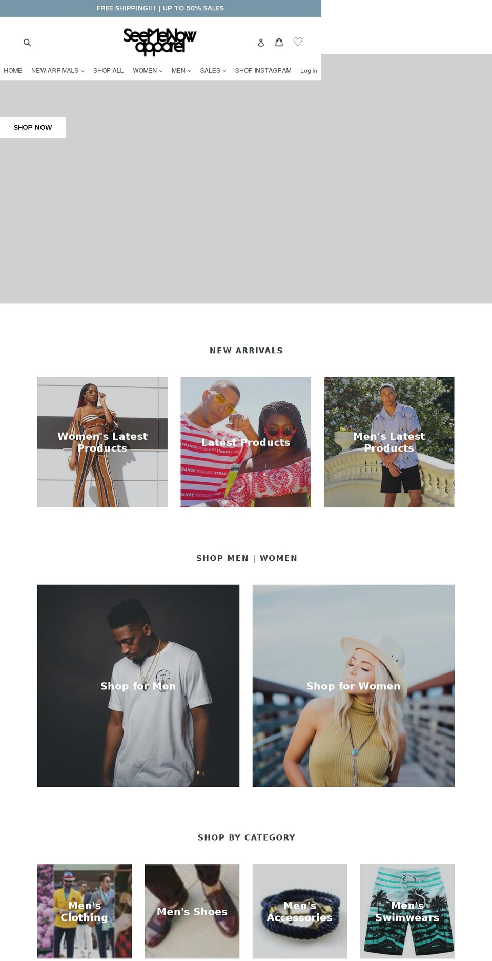 seemenowapparel.com shopify website screenshot