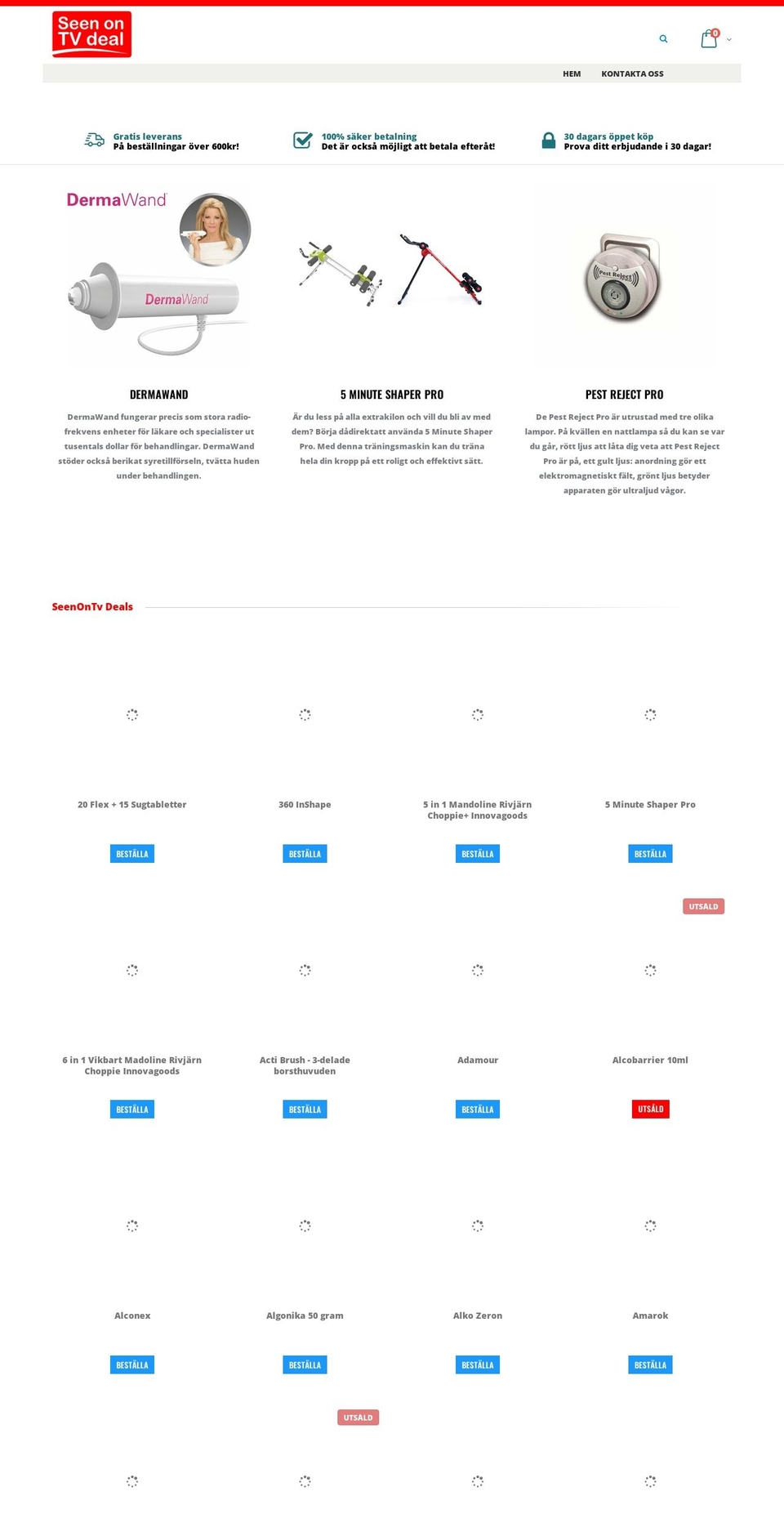 seenontvdeal.se shopify website screenshot